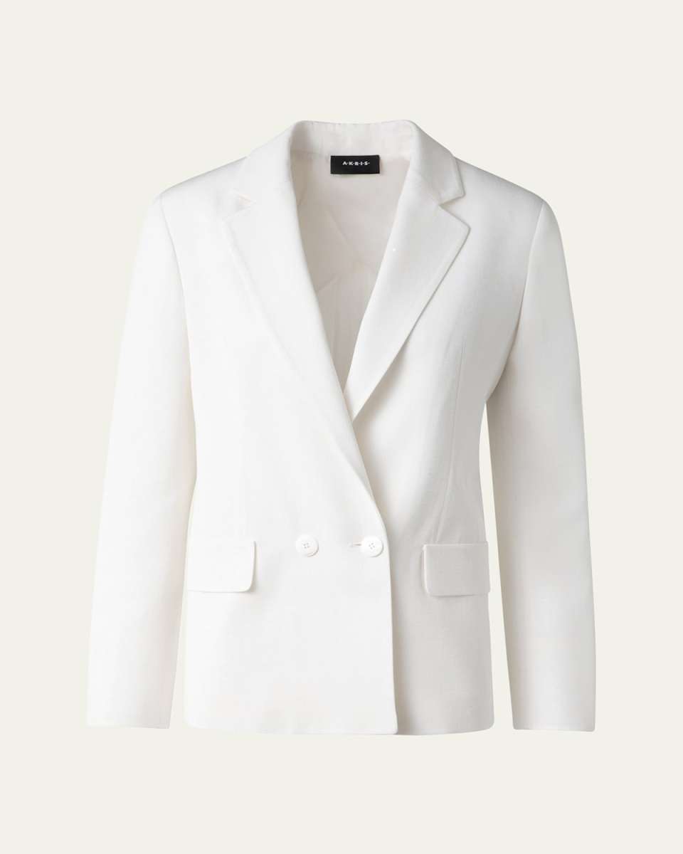 William Double-Breasted Boyfriend Shantung Silk-Blend Jacket